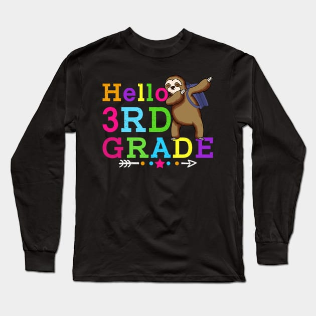 Sloth Hello 3rd Grade Teachers Kids Back to school Gifts Long Sleeve T-Shirt by kateeleone97023